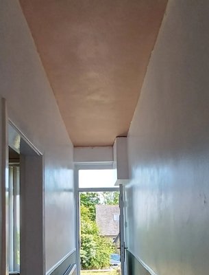 Finished corridor walls and ceiling