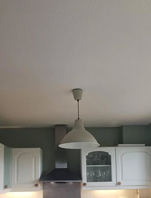 Kitchen ceiling after plastering and painting